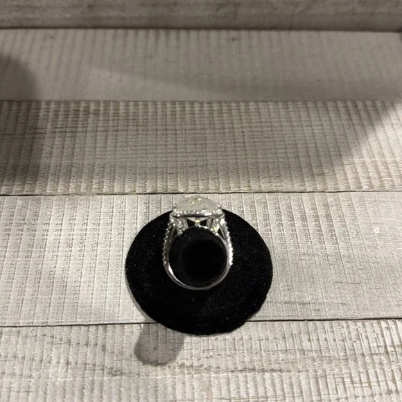 Bomb Party Resort Wear Silver Plated Lab Created White Quartz Ring - Picture 6 of 6